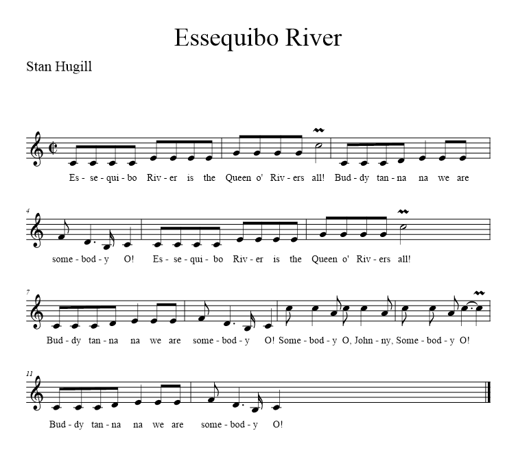 Essequibo River - music notation
