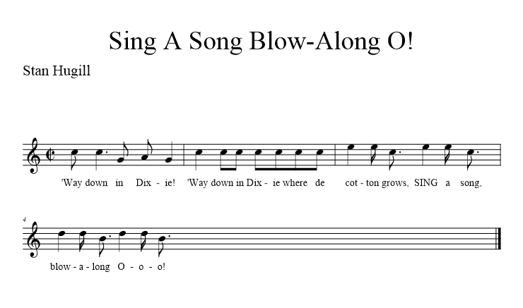 Sing A Song Blow-Along O! - music notation