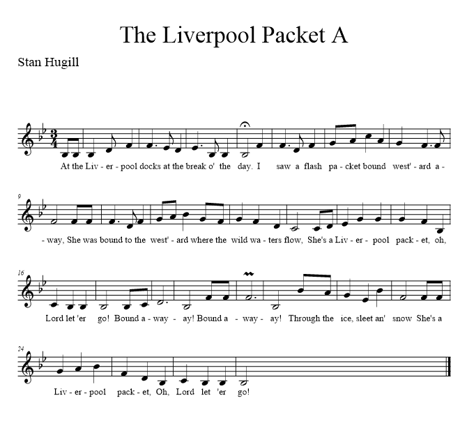 The Liverpool Packet A - music notation