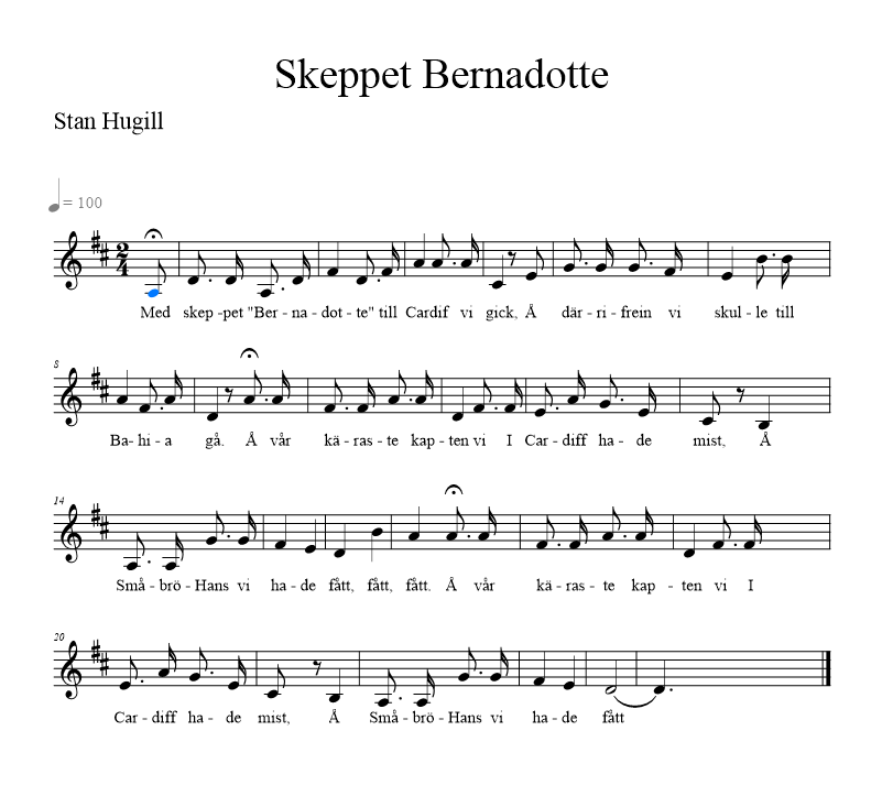 Skeppet Bernadotte - music notation