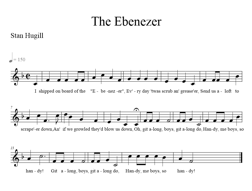 The Ebenezer - music notation